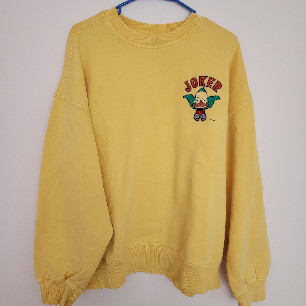 Krusty the Simpsons x H&M yellow crew men's oversize size M